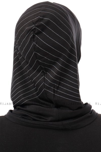 Babe Plain - Hijab Al Amira One-Piece Nero & Grigio Chiaro