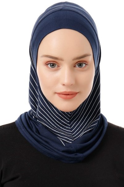 Babe Plain - Hijab Al Amira One-Piece Blu Navy