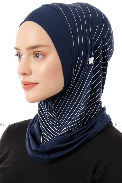 Babe Plain - Hijab Al Amira One-Piece Blu Navy