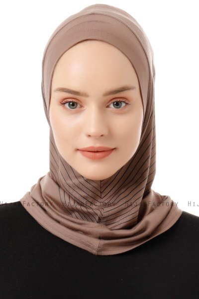 Babe Plain - Hijab Al Amira One-Piece Taupe Scuro
