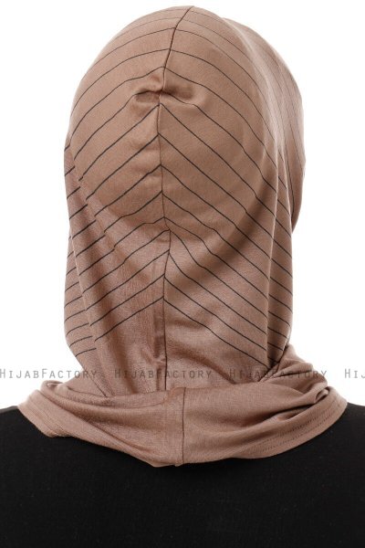 Babe Plain - Hijab Al Amira One-Piece Taupe Scuro