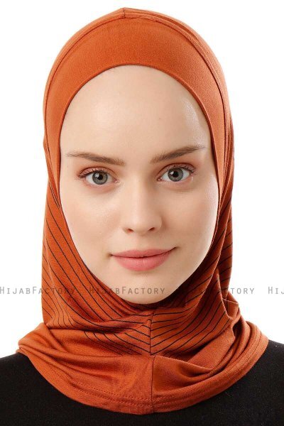 Babe Plain - Hijab Al Amira One-Piece Rosso Mattone