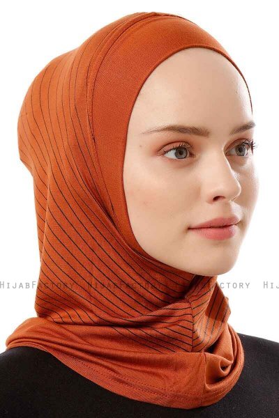 Babe Plain - Hijab Al Amira One-Piece Rosso Mattone