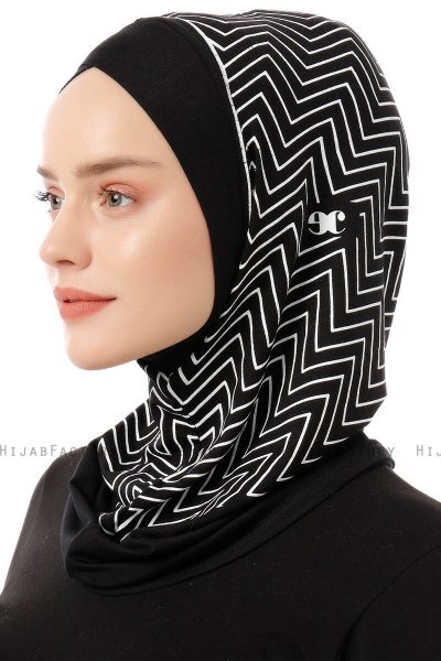 Silva Cross - Hijab Al Amira One-Piece Nero & Bianca