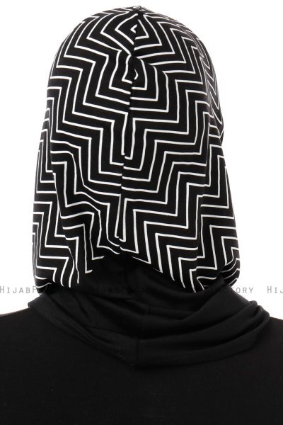 Silva Cross - Hijab Al Amira One-Piece Nero & Bianca