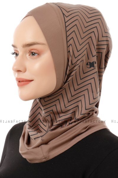 Silva Cross - Hijab Al Amira One-Piece Taupe Scuro