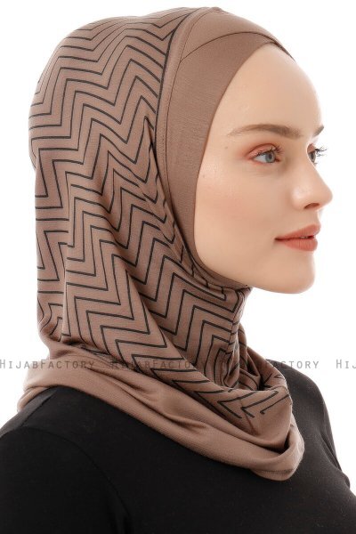 Silva Cross - Hijab Al Amira One-Piece Taupe Scuro