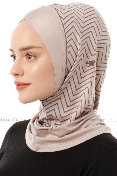 Silva Cross - Hijab Al Amira One-Piece Taupe Chiaro
