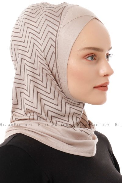Silva Cross - Hijab Al Amira One-Piece Taupe Chiaro