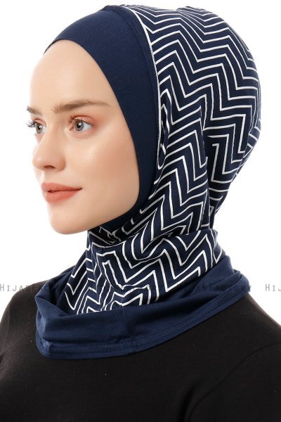 Silva Plain - Hijab Al Amira One-Piece Blu Navy