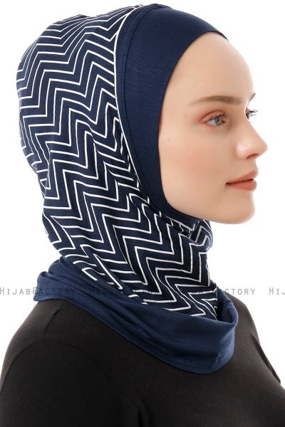 Silva Plain - Hijab Al Amira One-Piece Blu Navy