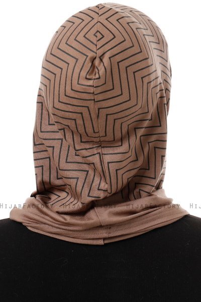 Silva Plain - Hijab Al Amira One-Piece Taupe Scuro
