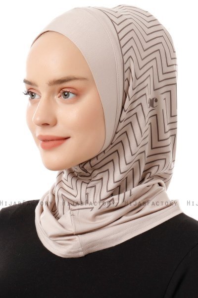 Silva Plain - Hijab Al Amira One-Piece Taupe Chiaro