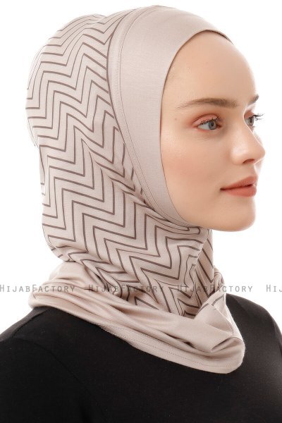 Silva Plain - Hijab Al Amira One-Piece Taupe Chiaro