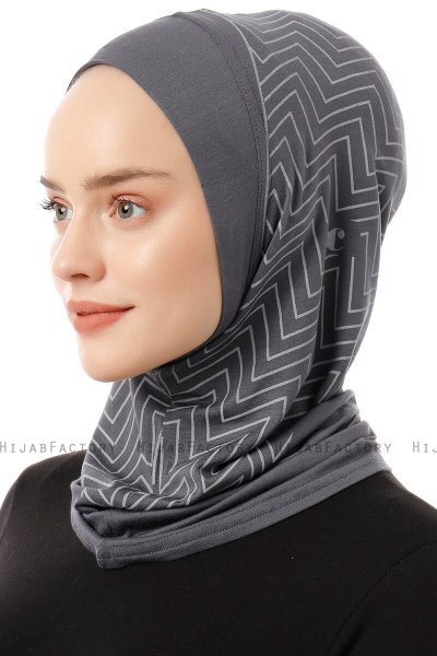Silva Plain - Hijab Al Amira One-Piece Grigio Scuro