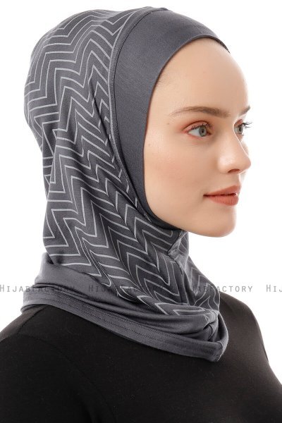 Silva Plain - Hijab Al Amira One-Piece Grigio Scuro