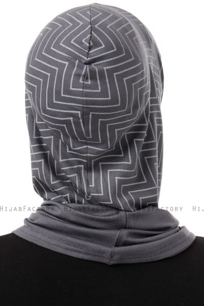 Silva Plain - Hijab Al Amira One-Piece Grigio Scuro