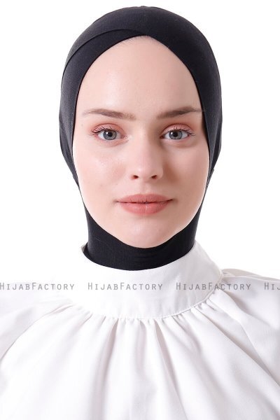Elnara - Bonnet Cross Hijab Nero