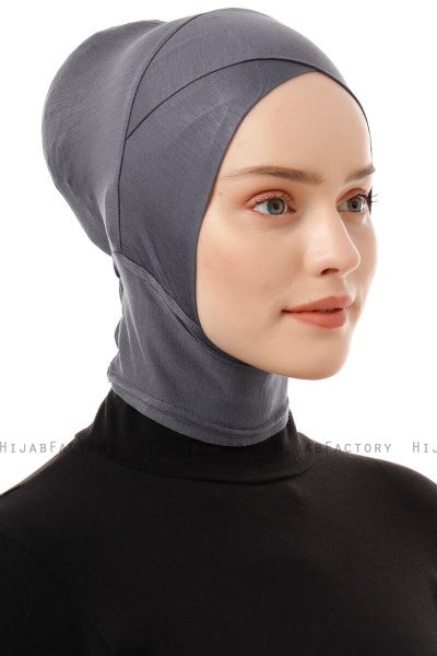 Elnara - Bonnet Cross Hijab Grigio Scuro