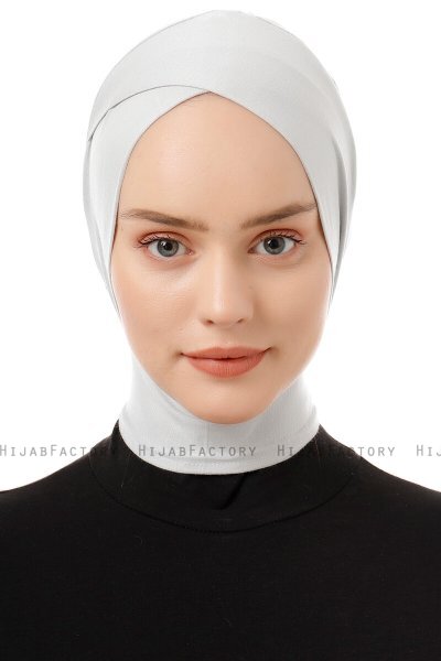 Elnara - Bonnet Cross Hijab Grigio Chiaro