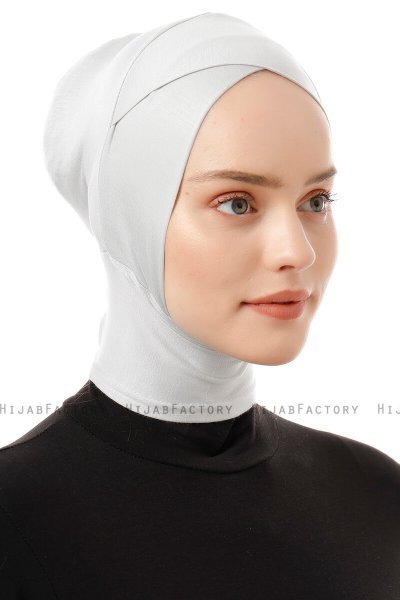 Elnara - Bonnet Cross Hijab Grigio Chiaro