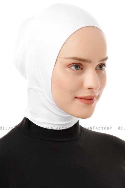 Elnara - Bonnet Plain Hijab Bianca