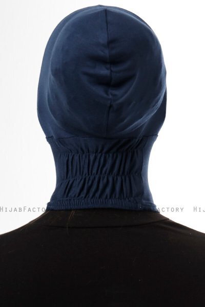Elnara - Bonnet Plain Hijab Blu Navy