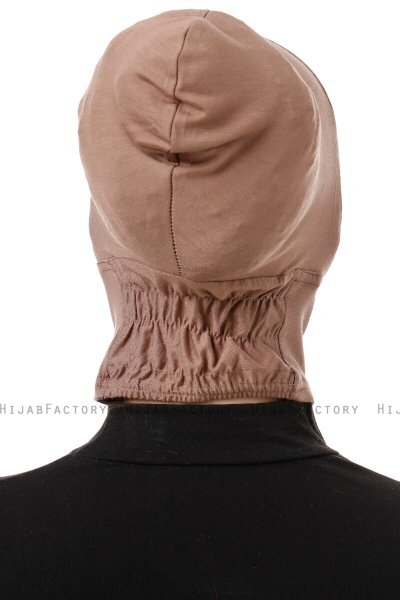 Elnara - Bonnet Plain Hijab Taupe Scuro