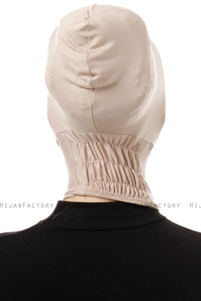 Elnara - Bonnet Plain Hijab Taupe Chiaro