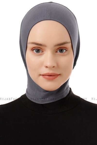 Elnara - Bonnet Plain Hijab Grigio Scuro