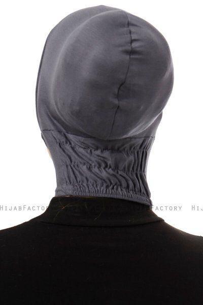 Elnara - Bonnet Plain Hijab Grigio Scuro