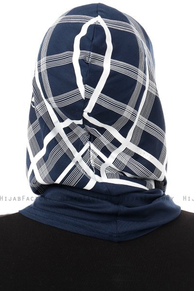 Ekose Plain - Hijab Al Amira One-Piece Blu Navy