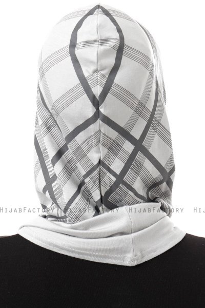 Ekose Plain - Hijab Al Amira One-Piece Grigio Chiaro