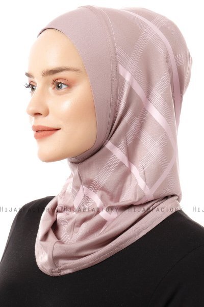 Ekose Plain - Hijab Al Amira One-Piece Grigio Pietra