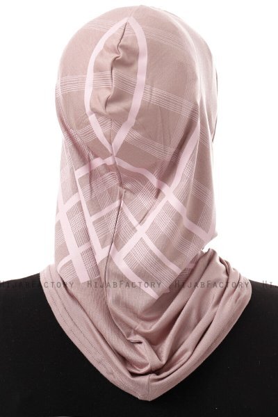 Ekose Plain - Hijab Al Amira One-Piece Grigio Pietra