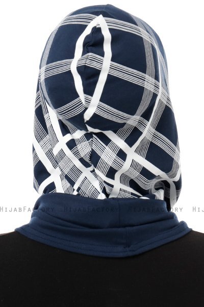 Ekose Cross - Hijab Al Amira One-Piece Blu Navy