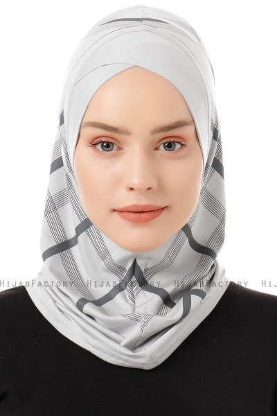 Ekose Cross - Hijab Al Amira One-Piece Grigio Chiaro