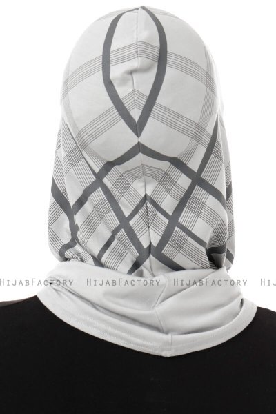 Ekose Cross - Hijab Al Amira One-Piece Grigio Chiaro