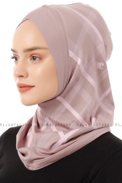 Ekose Cross - Hijab Al Amira One-Piece Grigio Pietra