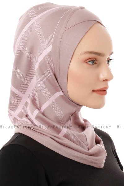 Ekose Cross - Hijab Al Amira One-Piece Grigio Pietra