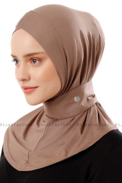 Ceren - Hijab Pratico Viscosa Taupe Scuro