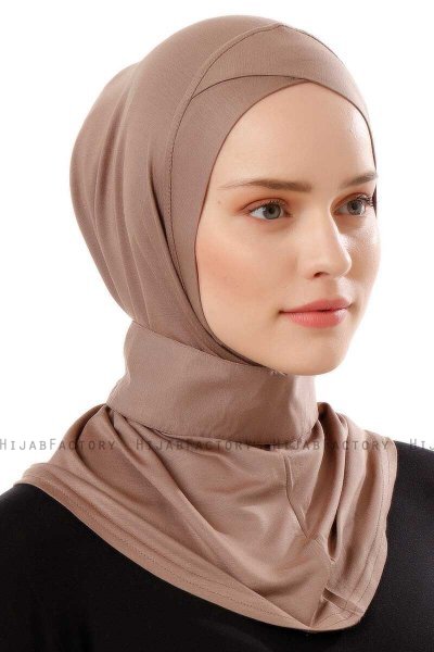 Ceren - Hijab Pratico Viscosa Taupe Scuro