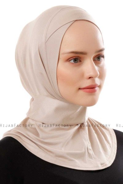 Ceren - Hijab Pratico Viscosa Taupe Chiaro