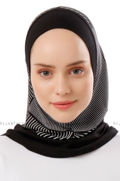Wind Plain - Hijab Al Amira One-Piece Nero & Bianca
