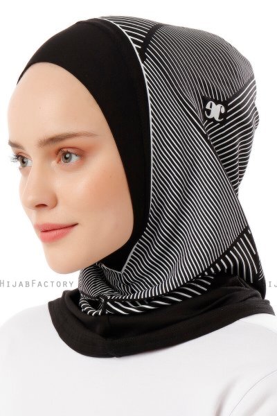 Wind Plain - Hijab Al Amira One-Piece Nero & Bianca