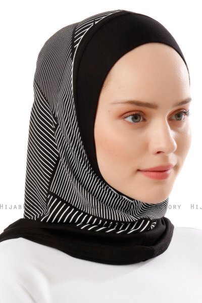 Wind Plain - Hijab Al Amira One-Piece Nero & Bianca
