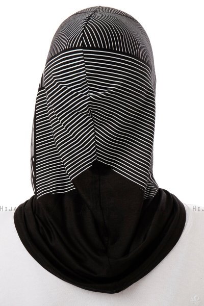 Wind Plain - Hijab Al Amira One-Piece Nero & Bianca