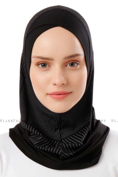 Wind Cross - Hijab Al Amira One-Piece Nero & Bianca