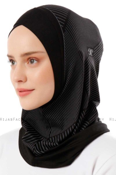 Wind Cross - Hijab Al Amira One-Piece Nero & Bianca