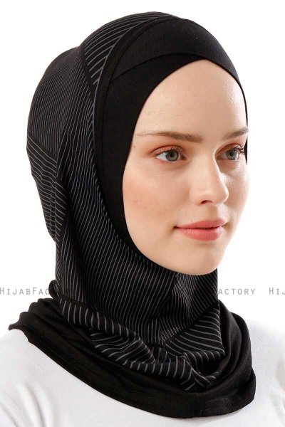 Wind Cross - Hijab Al Amira One-Piece Nero & Bianca